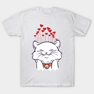 Cat Love Hearts Funny Adorable Design Perfect for Cat Owners and Cat Lovers T-Shirt